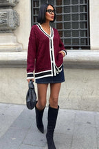 MIRIAM - CÁRDIGAN GRANATE DE PUNTO