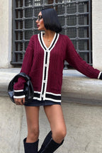 MIRIAM - CÁRDIGAN GRANATE DE PUNTO