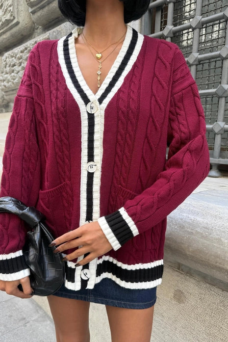 MIRIAM - CÁRDIGAN GRANATE DE PUNTO