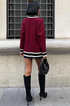 MIRIAM - CÁRDIGAN GRANATE DE PUNTO