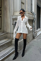 MARINA - CÁRDIGAN BLANCO ESTILO POLO