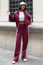 ALESSIA - SET CHANDAL GRANATE CHAQUETA Y PANTALÓN