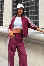 ALESSIA - SET CHANDAL GRANATE CHAQUETA Y PANTALÓN