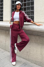 ALESSIA - SET CHANDAL GRANATE CHAQUETA Y PANTALÓN