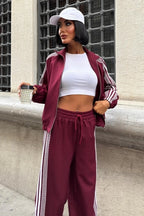 ALESSIA - SET CHANDAL GRANATE CHAQUETA Y PANTALÓN