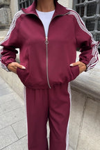 ALESSIA - SET CHANDAL GRANATE CHAQUETA Y PANTALÓN