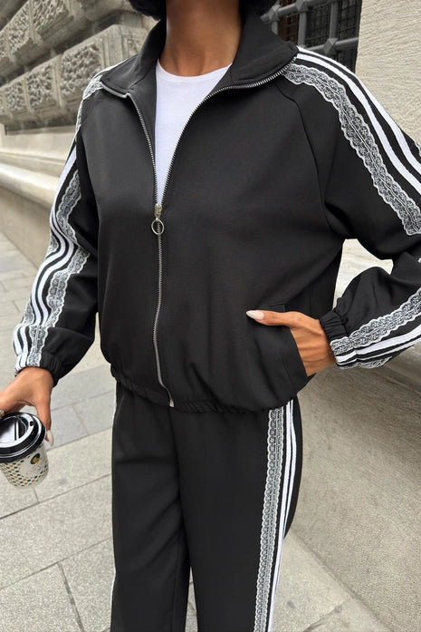 ALESSIA - SET CHANDAL NEGRO CHAQUETA Y PANTALÓN