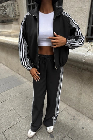 ALESSIA - SET CHANDAL NEGRO CHAQUETA Y PANTALÓN