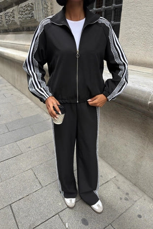 ALESSIA - SET CHANDAL NEGRO CHAQUETA Y PANTALÓN
