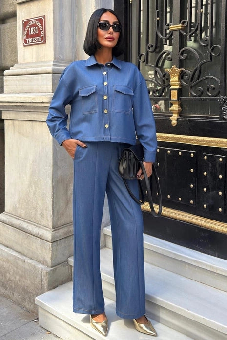 CAMILA - SET CAMISA Y PANTALÓN VAQUERO