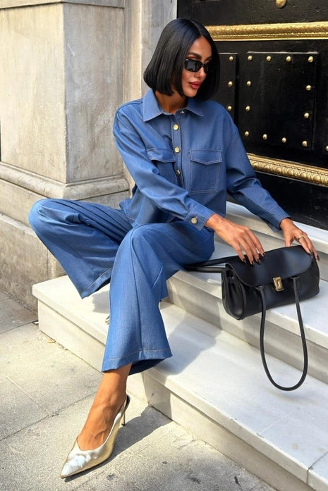 CAMILA - SET CAMISA Y PANTALÓN VAQUERO