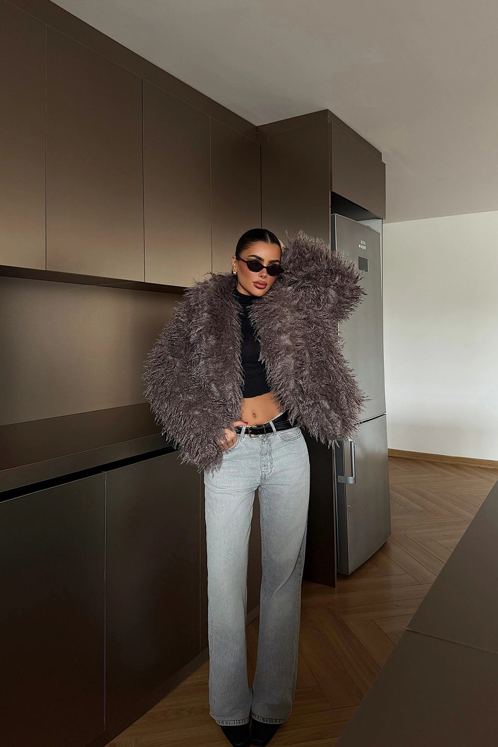 MARIE - ABRIGO DE PELO GRIS