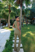 NADINE - SET ELÁSTICO CON NUDO CAQUI