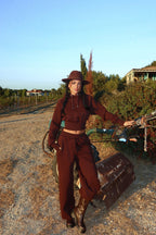 ELISE - SET CHANDAL MARRÓN