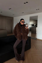 MARIE - ABRIGO DE PELO MARRÓN