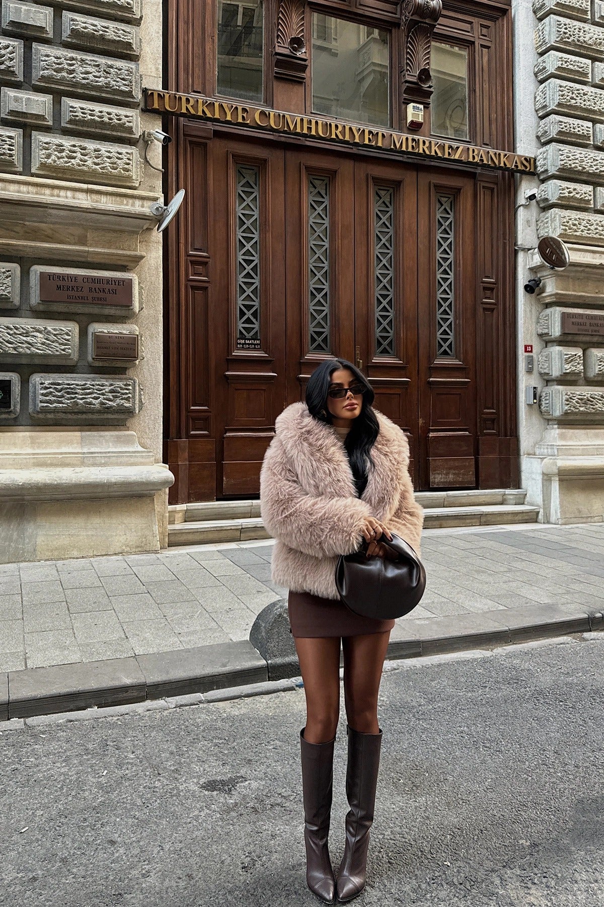 BELLA - ABRIGO DE PELO ROSA PALO