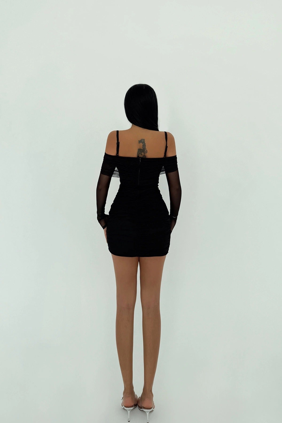 SELENA - VESTIDO MINI FLOR NEGRO