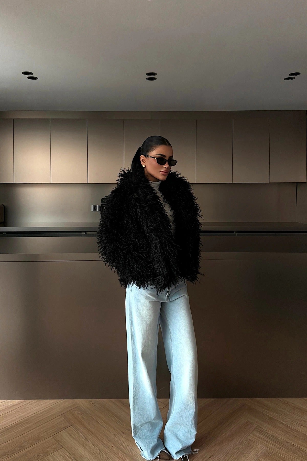 MARIE - ABRIGO DE PELO NEGRO