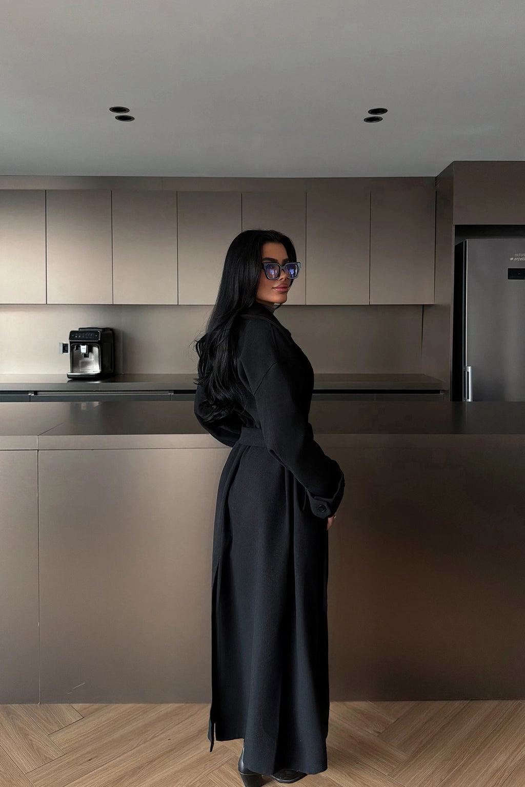 CHLOE - ABRIGO LARGO CON CINTURON NEGRO