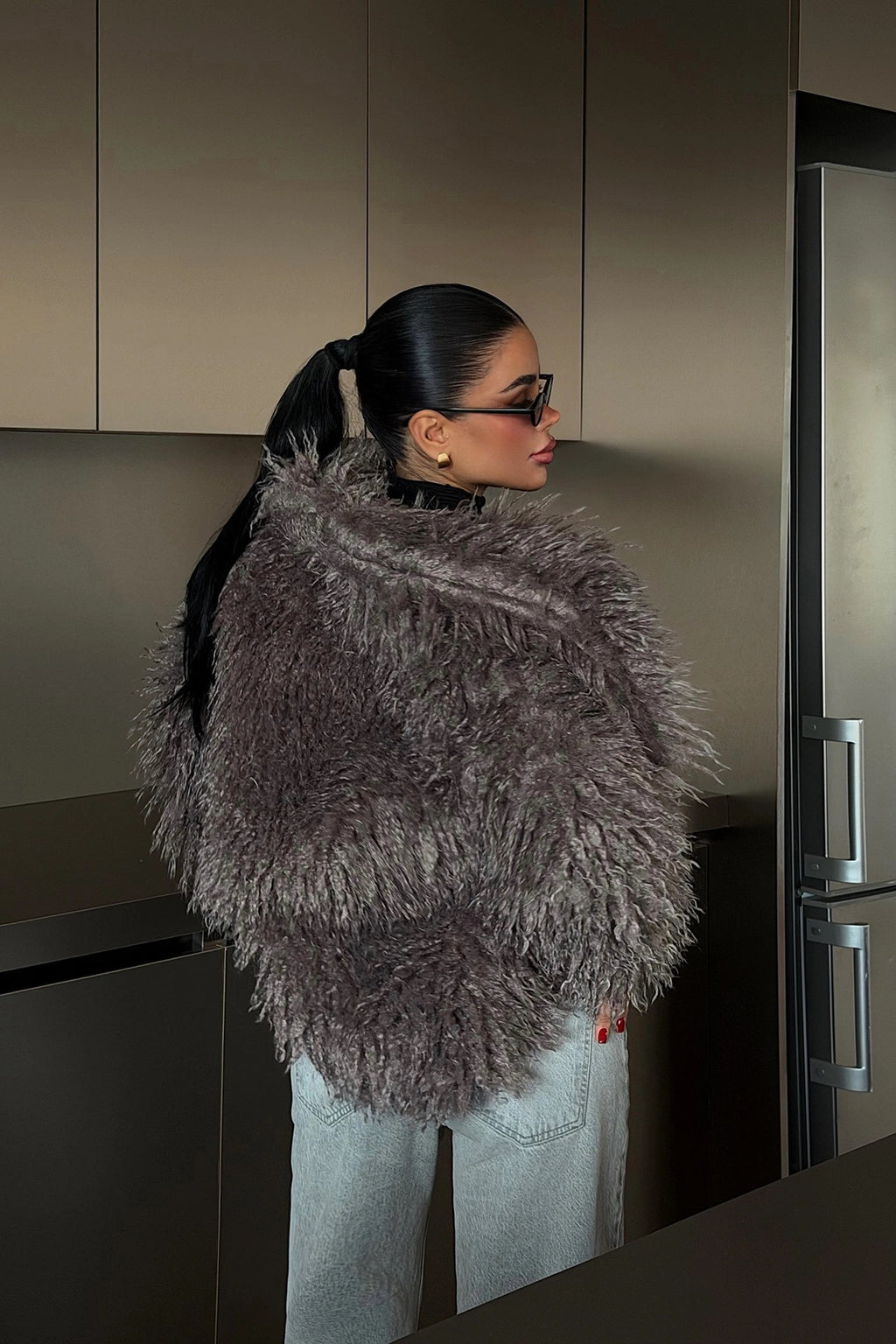 MARIE - ABRIGO DE PELO GRIS