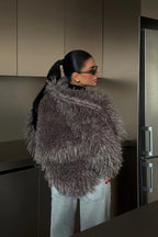 MARIE - ABRIGO DE PELO GRIS