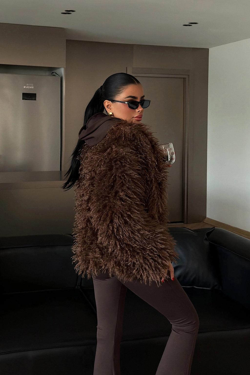 MARIE - ABRIGO DE PELO MARRÓN