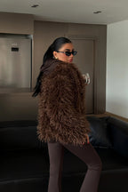 MARIE - ABRIGO DE PELO MARRÓN