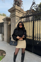 LISA - MINI FALDA CON CINTURÓN BEIGE