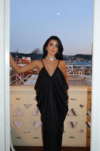 DALIDA - VESTIDO DRAPEADO NEGRO