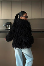 MARIE - ABRIGO DE PELO NEGRO