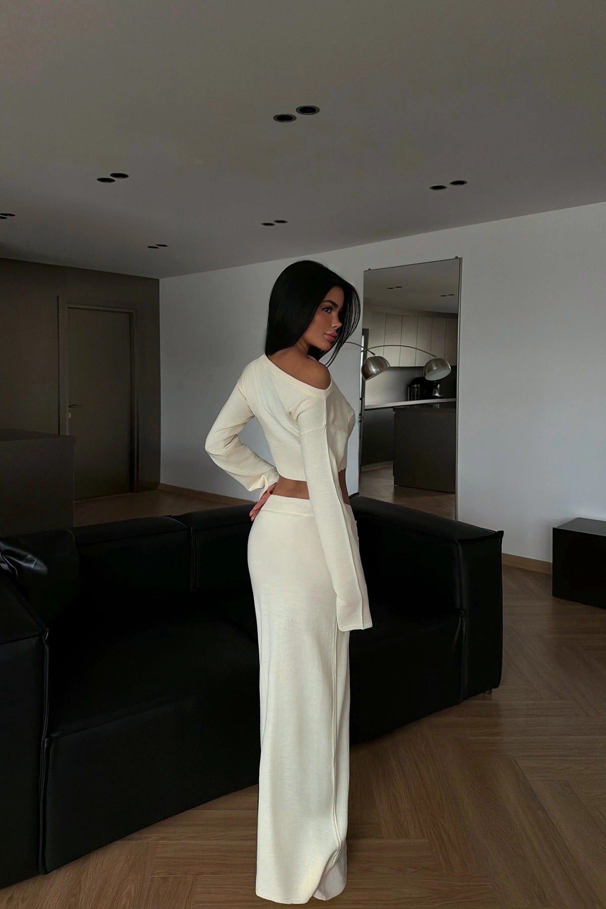 KAREN - SET DE PUNTO CREMA