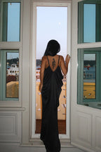 DALIDA - VESTIDO DRAPEADO NEGRO