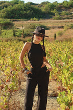 DAYANA - SET TOP ASIMÉTRICO NEGRO