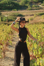 DAYANA - SET TOP ASIMÉTRICO NEGRO