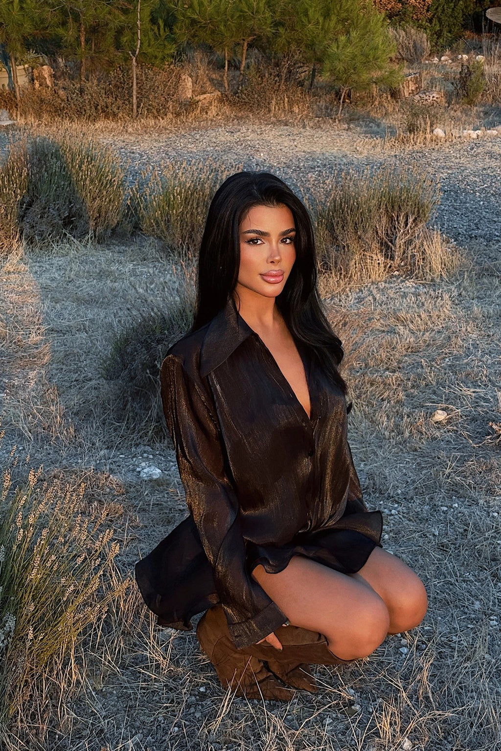 VALENTINA - VESTIDO MINI SATINADO NEGRO