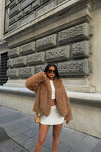 BELLA - ABRIGO DE PELO CAMEL