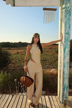 DAYANA - SET TOP ASIMÉTRICO BEIGE