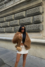 BELLA - ABRIGO DE PELO CAMEL