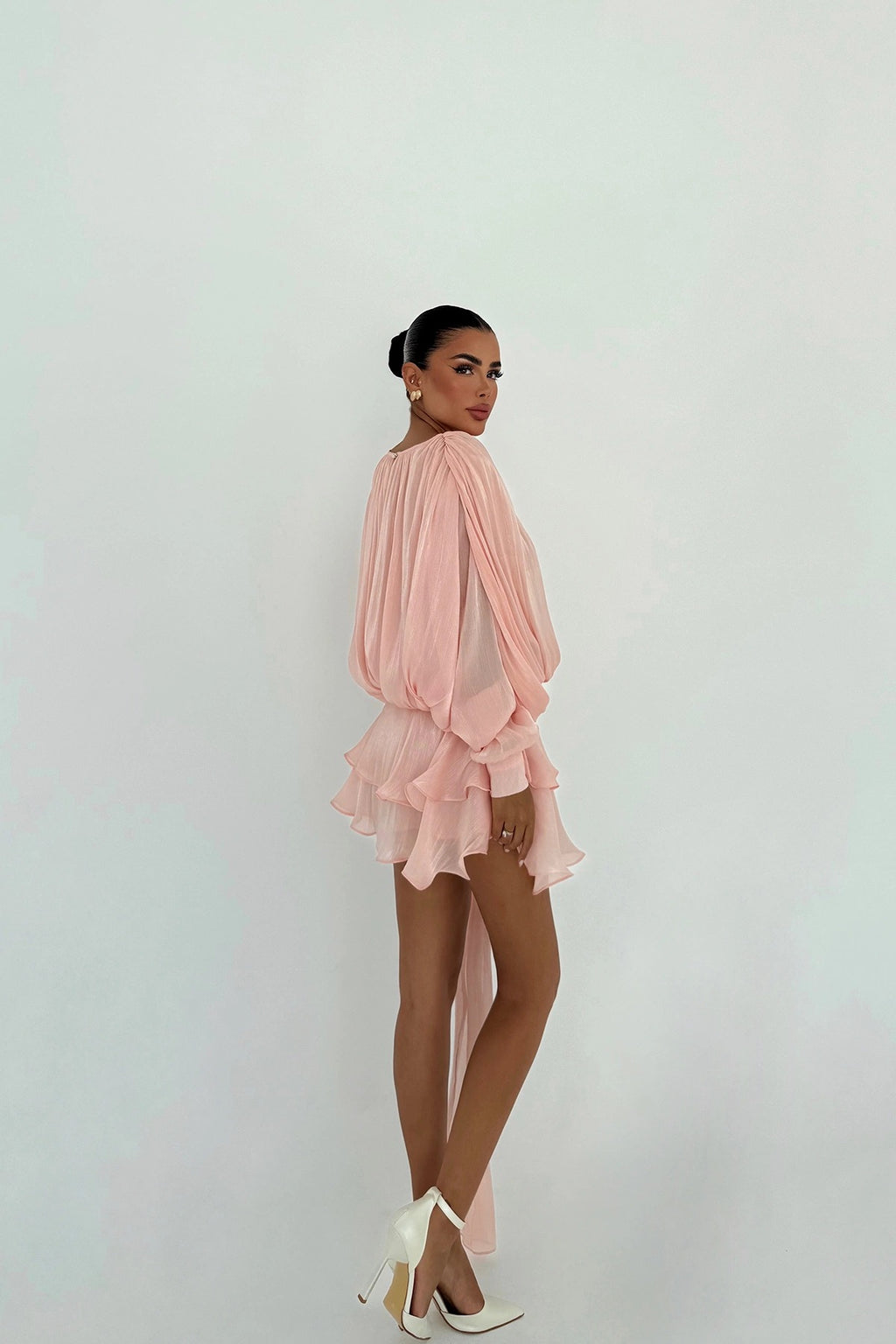 AMINA - VESTIDO MINI SATINADO ROSA