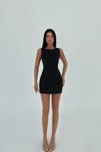 IRINA - VESTIDO MINI RAYAS NEGRO