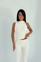 NADINE - SET ELÁSTICO CON NUDO BLANCO