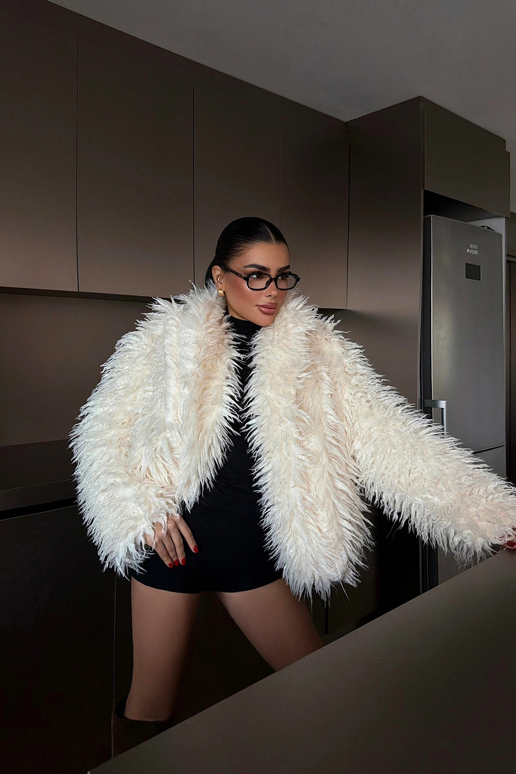 MARIE - ABRIGO DE PELO CREMA