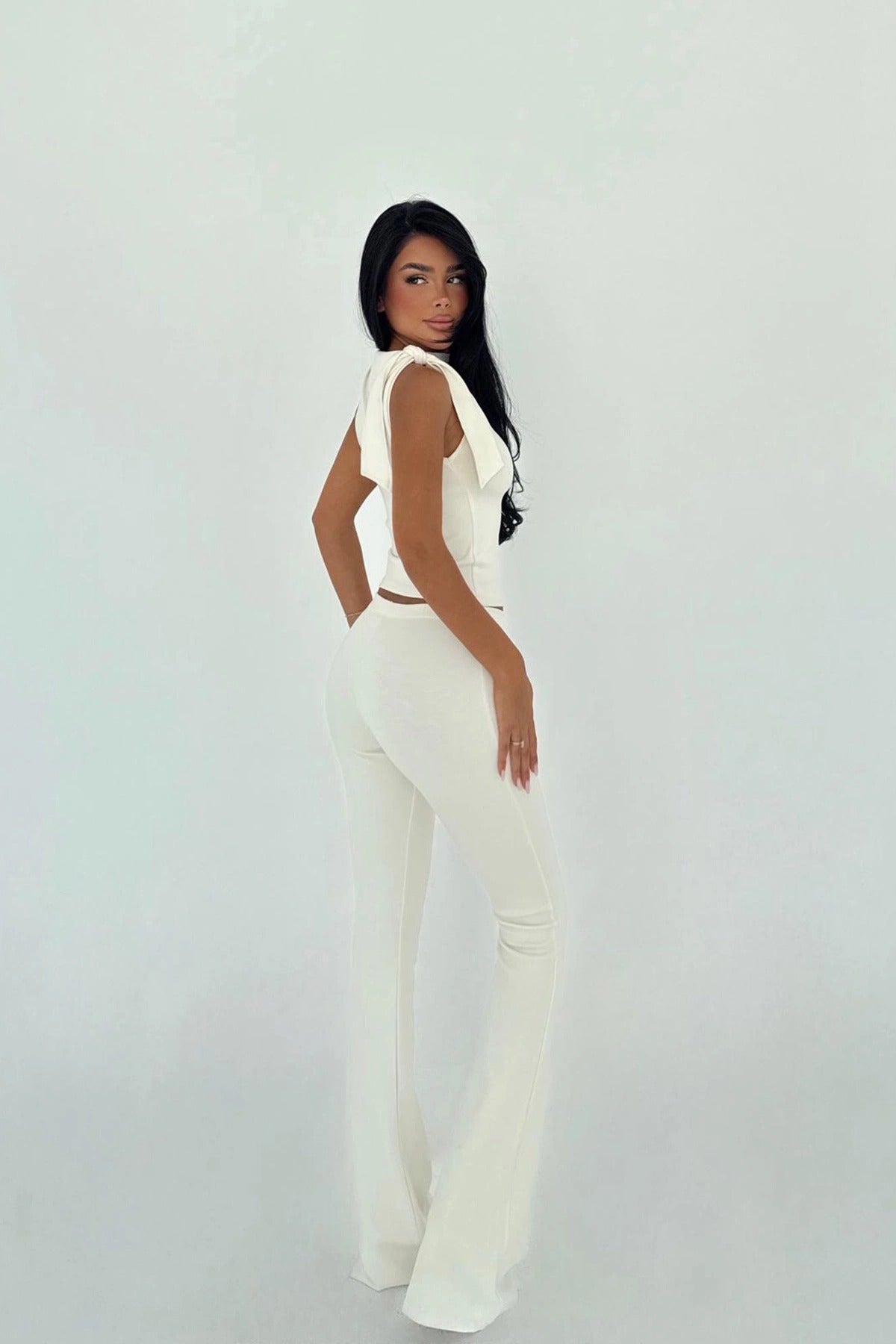 NADINE - SET ELÁSTICO CON NUDO BLANCO