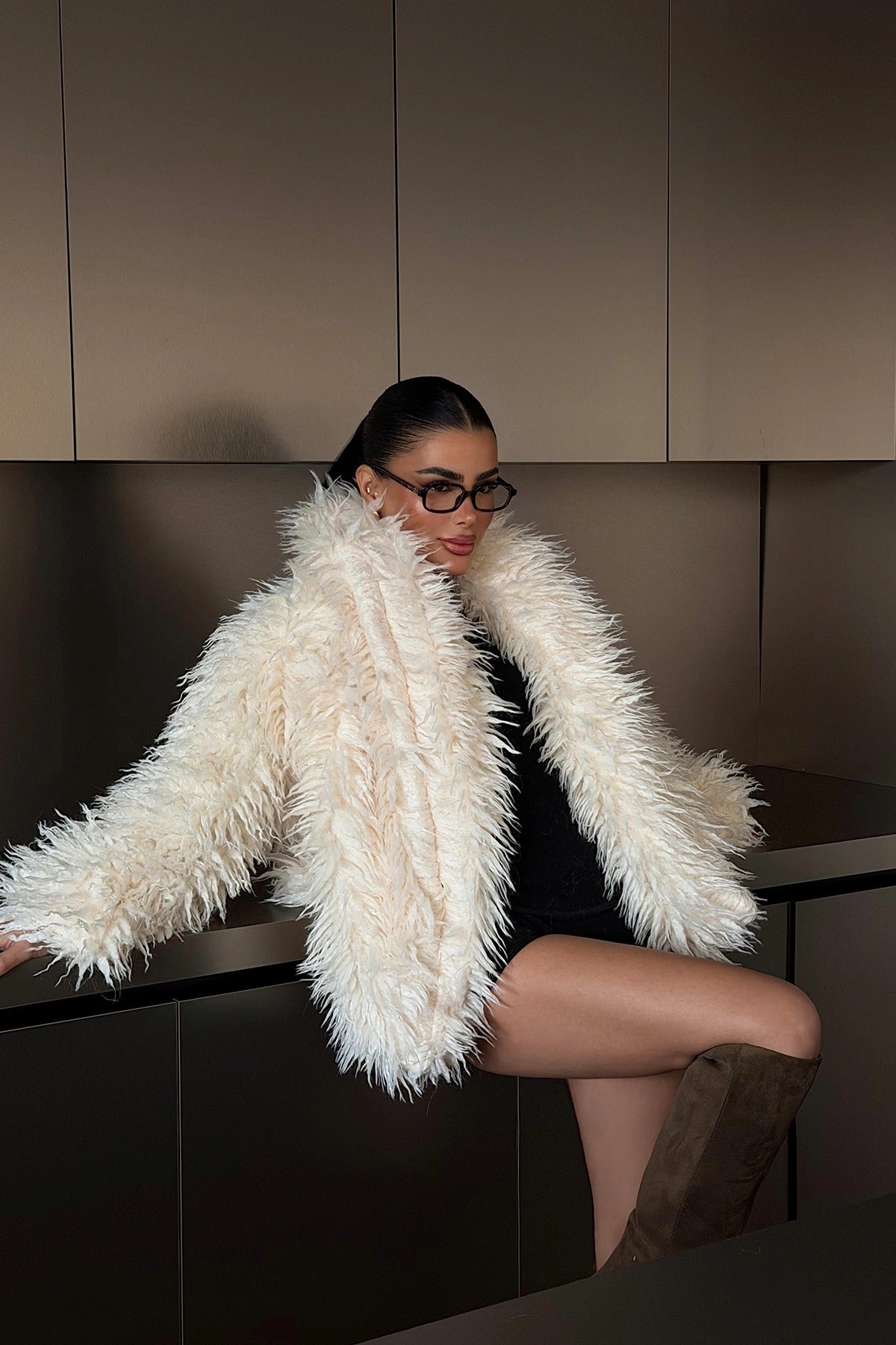 MARIE - ABRIGO DE PELO CREMA