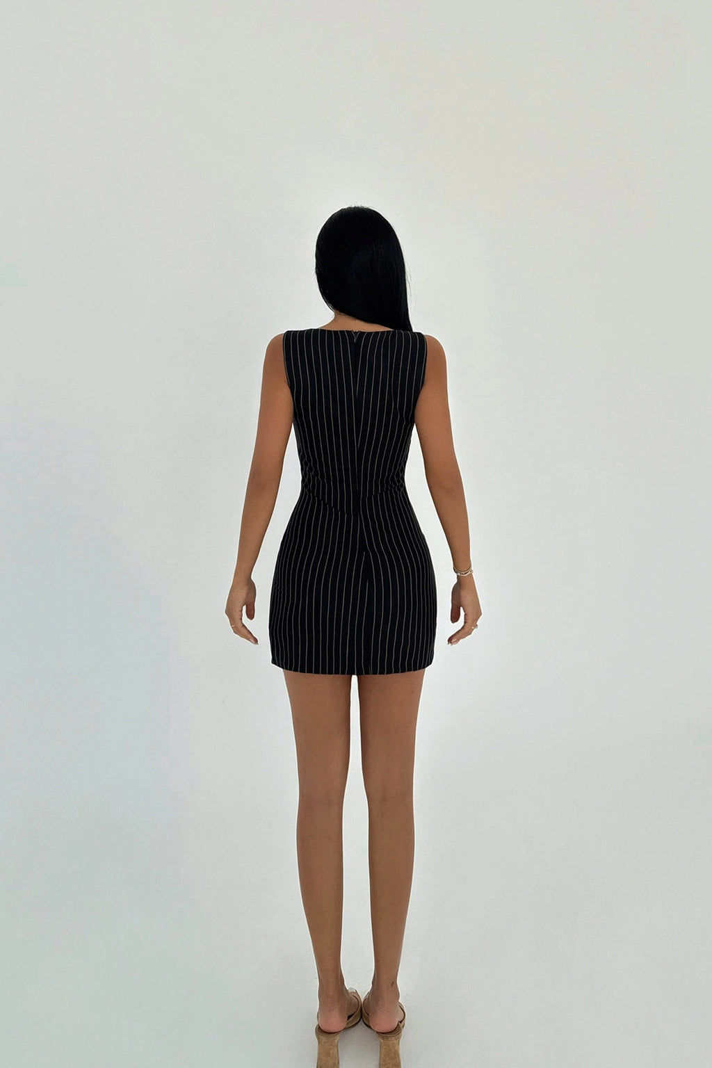 IRINA - VESTIDO MINI RAYAS NEGRO