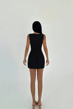 IRINA - VESTIDO MINI RAYAS NEGRO