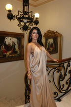 DALIDA - VESTIDO DRAPEADO BEIGE