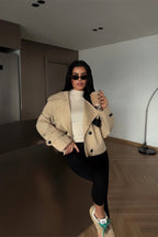 SARAH - CHAQUETA GABARDINA CORTA BEIGE