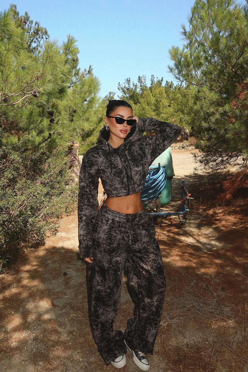 TANIA - SET CHANDAL ESTAMPADO NEGRO