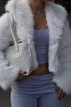 HELENA - ABRIGO DE PELO CON CAPUCHA BLANCO
